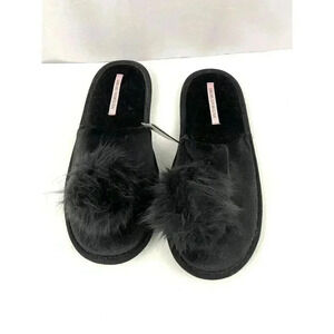 Victoria’s Secret Slide Slippers Womens Large Velvet Faux Fur Soft Lounge NEW